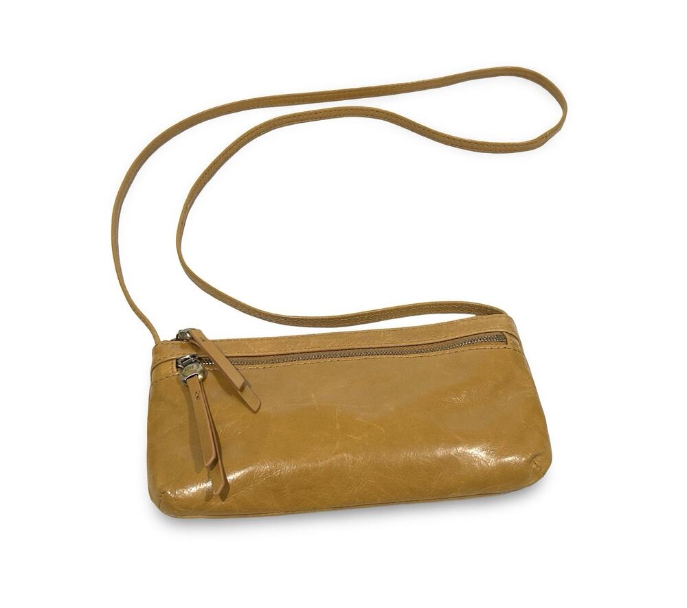 Hobo Cara Crossbody Bag Tan Brown Leather Size Small